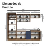 Armário De Cozinha Completa 270 Cm Rustic/azul Vik Madesa 01 Rustic/azul - 3