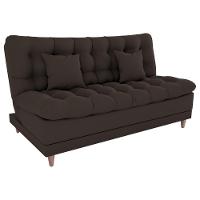Sofa Cama 2 Lugares 185 Cm Duda Veludo Light B255 Milani Store Marrom - 1