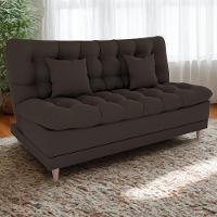Sofa Cama 2 Lugares 185 Cm Duda Veludo Light B255 Milani Store Marrom - 2