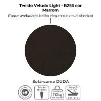 Sofa Cama 2 Lugares 185 Cm Duda Veludo Light B255 Milani Store Marrom - 5