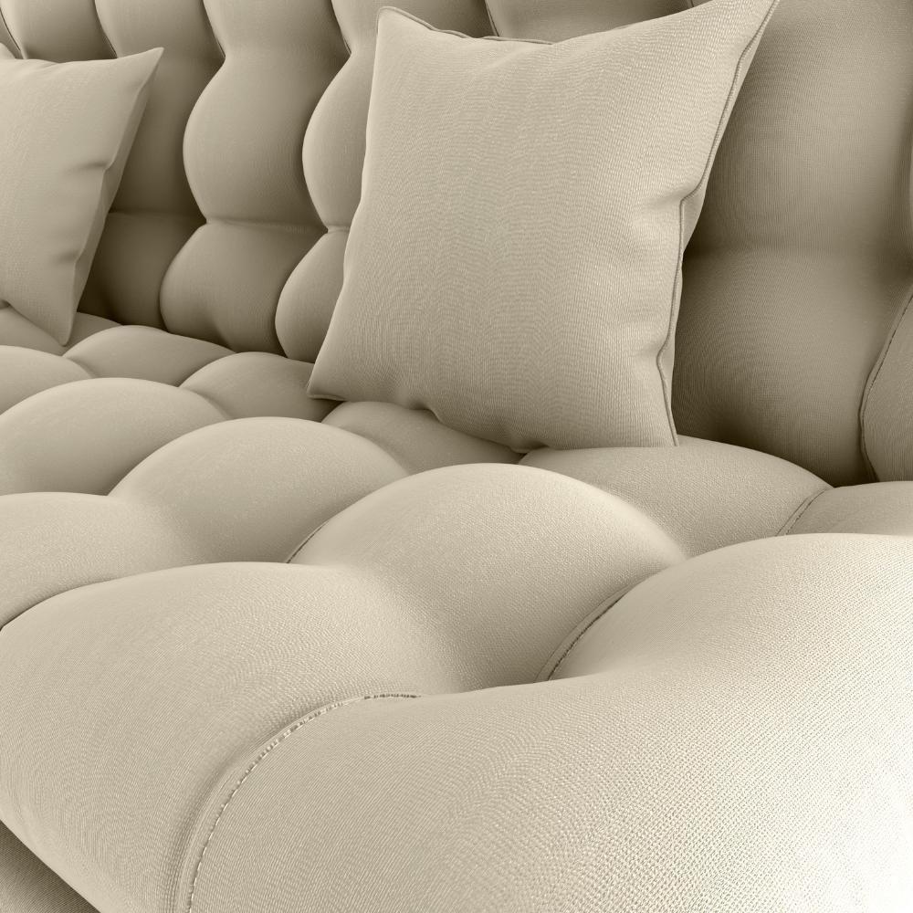 Sofa Cama 2 Lugares 185 Cm Duda Veludo Light B251 Milani Store Bege - 7