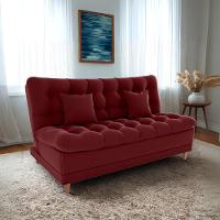 Sofa Cama 2 Lugares 185 Cm Duda Veludo E432 Milani Store Vermelho - 8