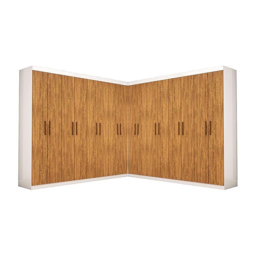 Closet Casal Duplo Rubi Premium 16 Portas 8 Gavetas Branco Cinamomo - 7
