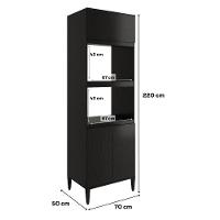 Torre Quente Miami Para 1 Forno 1 Microondas 3 Portas Carraro Preto Touch - 2