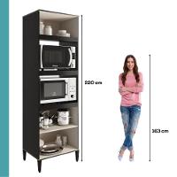 Torre Quente Miami Para 1 Forno 1 Microondas 3 Portas Carraro Preto Touch - 3