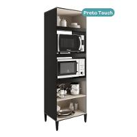 Torre Quente Miami Para 1 Forno 1 Microondas 3 Portas Carraro Preto Touch