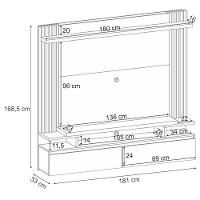 Home Suspenso Cosmo Cinamomo Off White E Kit Mesa De Centro Sky Off White- Hb Móveis - 3