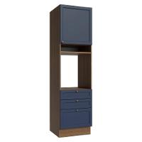 Torre Quente 60 Cm 1 Porta 3 Gavetas Rustic/azul Vik Madesa Rustic/azul - 1