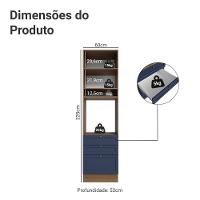 Torre Quente 60 Cm 1 Porta 3 Gavetas Rustic/azul Vik Madesa Rustic/azul - 10