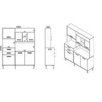 Cozinha Compacta 6 Portas 2 Gavetas 5 Nichos Nápoles - Itatiaia Cinamomo-off White - 2