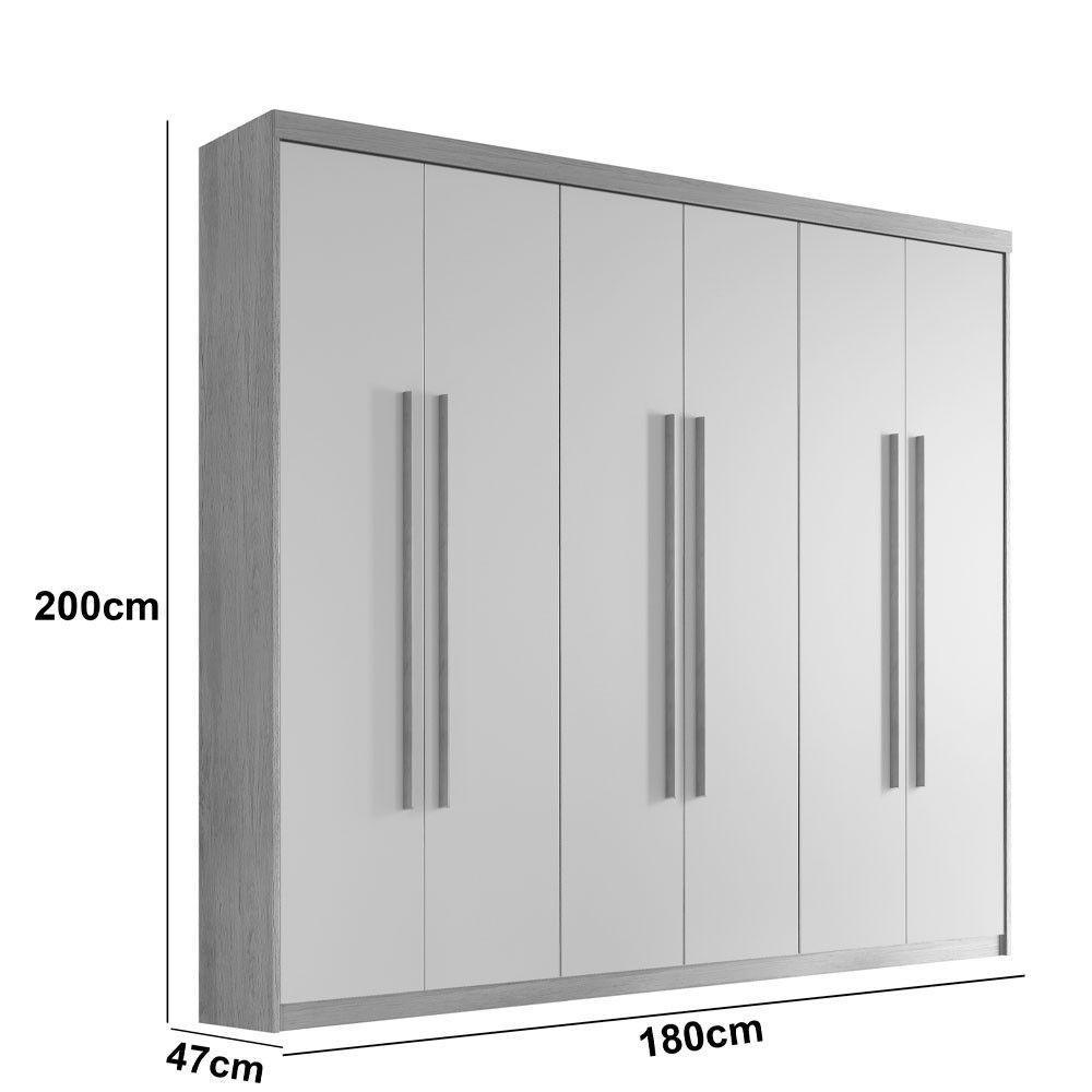 Guarda Roupa Casal Heros 6 Portas E 2 Gavetas Moderna Imbuia / Grafite - 4