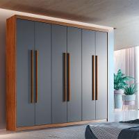 Guarda Roupa Casal Heros 6 Portas E 2 Gavetas Moderna Imbuia / Grafite - 1