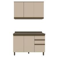 Cozinha Modulada Connect 2 Peças Com Aéreo E Balcão 120cm Duna/cristal - Móveis Henn Duna/cristal - 1