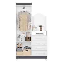 Cômoda New Capri 2 Portas E 4 Gavetas Quadriflex Branco/titanium Com Espelho - Móveis Albatroz Branco/titanium - 3