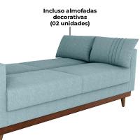 Sofa Cama 2 Lugares 203 Cm Esther Boucle Corino Whisk Milani Store Azul - 6
