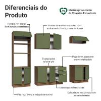 Armário De Cozinha Completa 270 Cm Rustic/verde Vik Madesa 01 Rustic/verde - 6