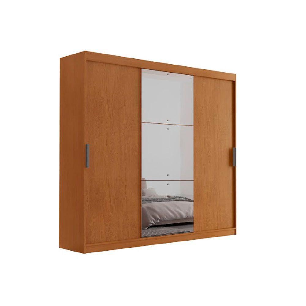 Guarda Roupa Casal Vitor Premium 3pts Com Espelho Moderna Naturalle - 2