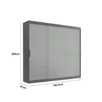 Guarda Roupa Casal Vitor Premium 3pts Com Espelho Moderna Naturalle - 3