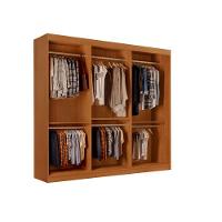 Guarda Roupa Casal Vitor Premium 3pts Com Espelho Moderna Naturalle - 4