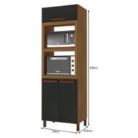 Torre Quente Monza 70cm 2 Fornos 3 Portas Freijó-chumbo Indékes Freijó-chumbo - 3