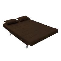 Sofá Cama Casal Com Almofadas Rivera Suede Marrom Escuro - 7