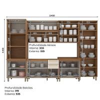 Cozinha Modulada Requinte 6 Peças Com Torre Quente 2 Fornos E Cristaleira Nature/areia - Móveis Henn Nature/areia - 7
