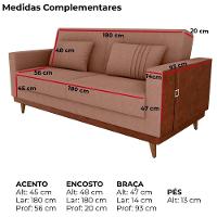 Sofa Cama 2 Lugares 203 Cm Esther Boucle Corino Whisk Milani Store Marrom