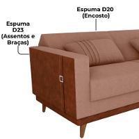 Sofa Cama 2 Lugares 203 Cm Esther Boucle Corino Whisk Milani Store Marrom - 5