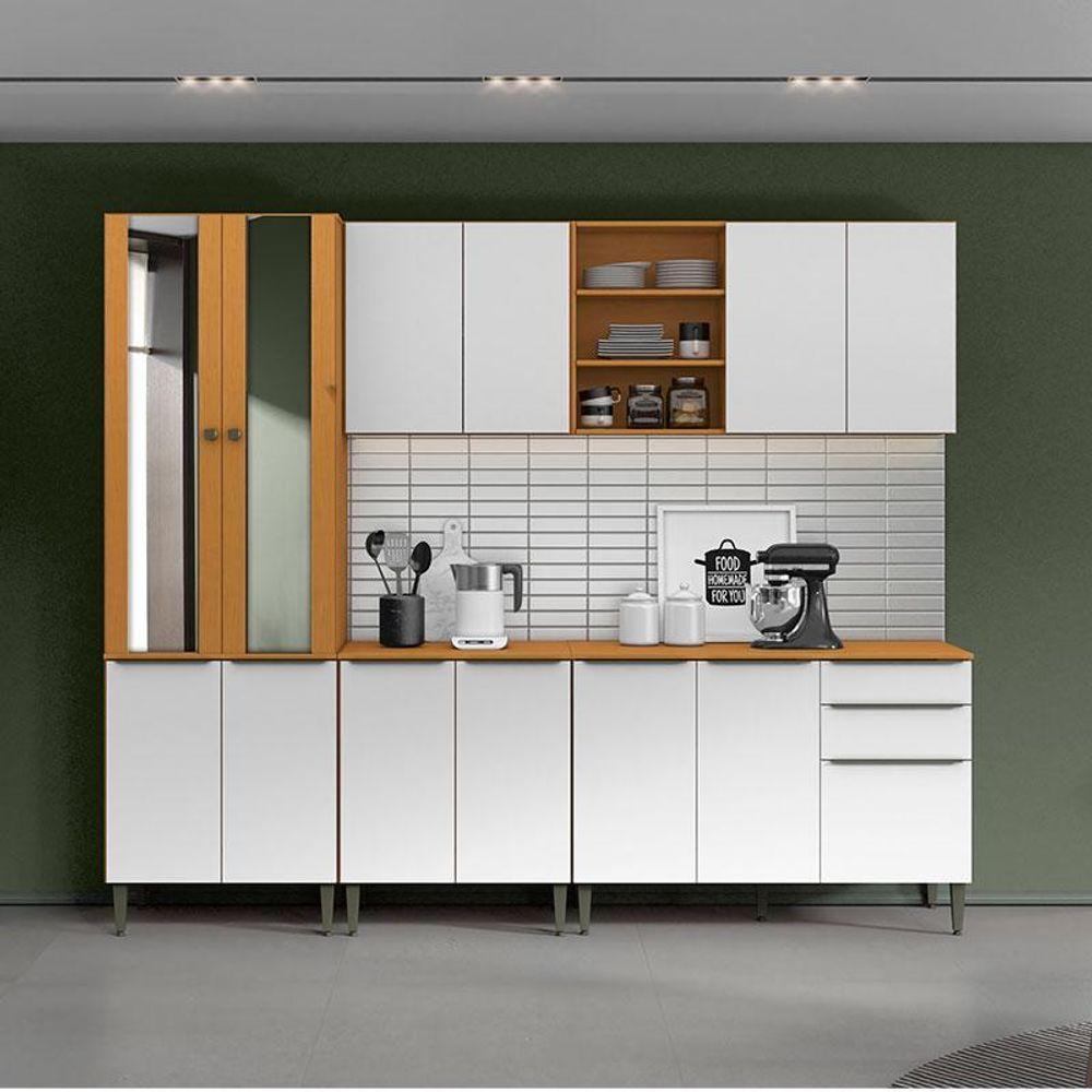 Cozinha Modulada Luana Composição 2 Cinamomo Branco - Aramóveis - 2