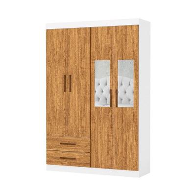 Guarda Roupa Casal Lu 4 Portas 2 Gavetas Branco Cinamomo MDP Carioca Móveis
