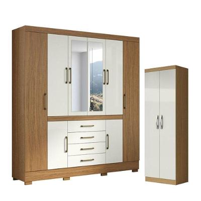 Guarda Roupa Casal Nápole 8 Portas 4 Gavetas Atacama Off White com Espelho MDP