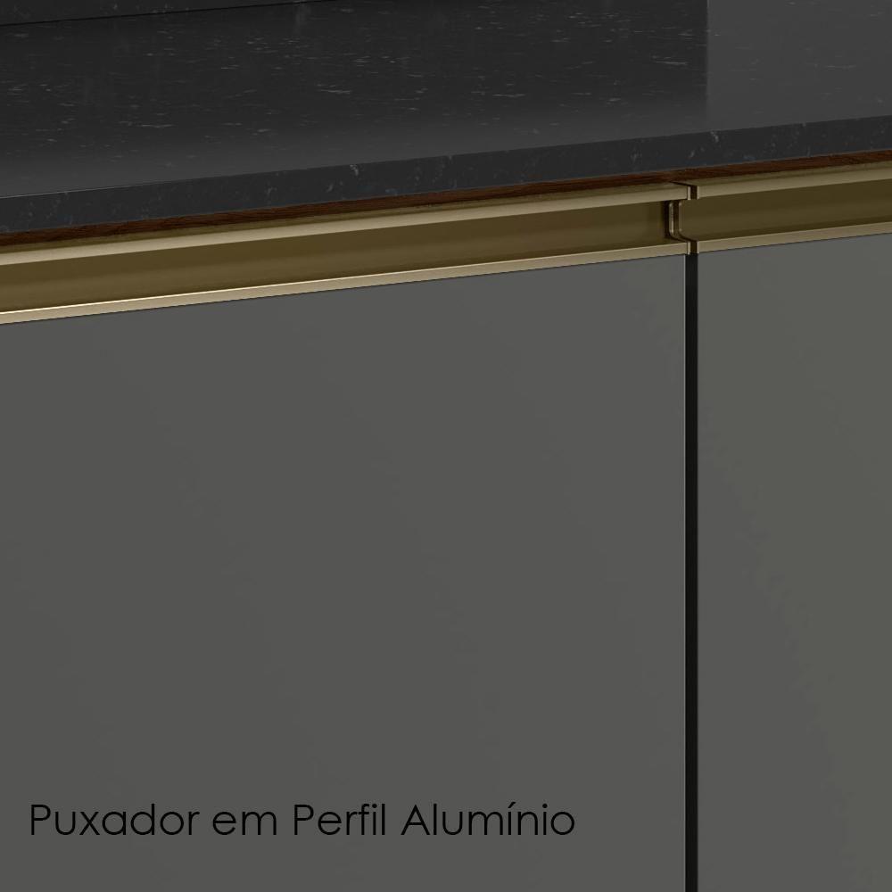 Armario Aereo Vidro Balcao 2p 80cm Mdf Kali Nicioli Carvalho Toq Chumbo - 6