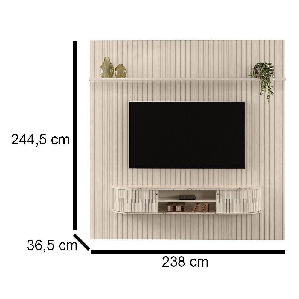 Combo Home Suspenso + Painel Para Tv 60 Polegadas New Bugatti - 7 Decor Calacata E Off White - 3