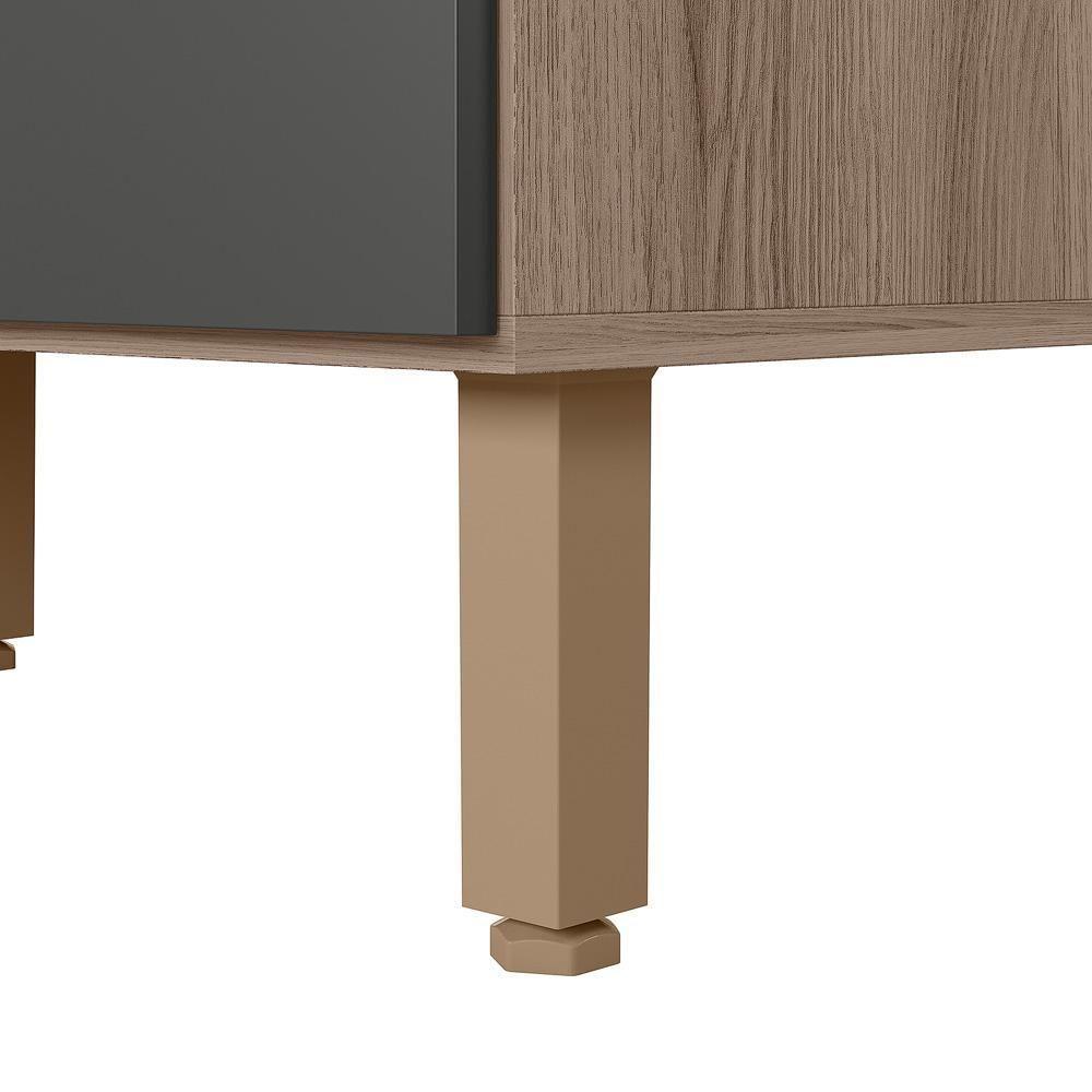 Armario Aereo Balcao 2 Portas 80cm Mdf Kali Nicioli Carvalho Toq Chumbo - 7