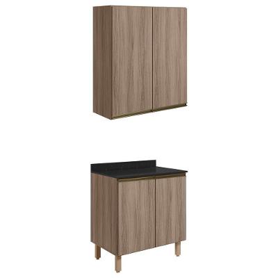 Armario Aereo Balcao 2 Portas 70cm Mdf Kali Nicioli Carvalho Toq