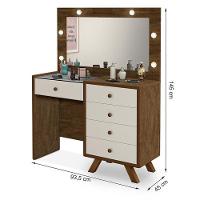 Penteadeira Camarim Luna Malbec-off White Sem Banqueta - Móveis Luapa Malbec-off White - 3