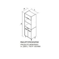Paneleiro Torre Quente 3 Portas 1 Gaveta 2 Nichos Para Forno E Microondas Napoles - Itatiaia Cinamomo/grafite - 3