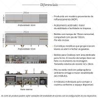 Armário De Cozinha Modulada Compacta 4 Pçs Com Balcão Para Cooktop Veneza Multimóveis Mp2261 Branco/dourado - 3