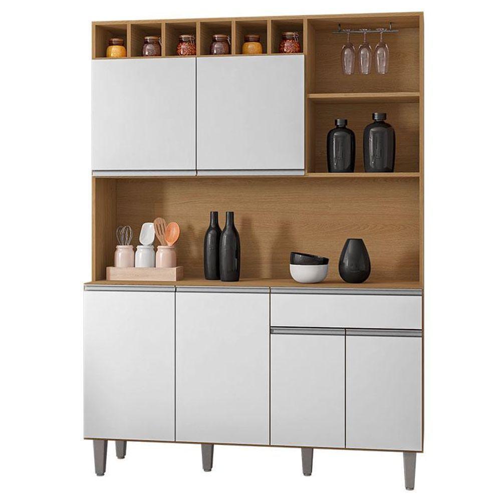 Armário Para Cozinha Kit Ambiente Alice Amêndoa Branco - Ajl - 5
