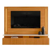 Painel Bancada Suspensa Para Tv 60 Polegadas Gaia - 7 Decor Cinamomo E Off White - 1