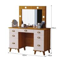 Penteadeira Camarim New Seul Freijó-maní Com Banqueta Almofadada - Móveis Luapa Freijó-maní