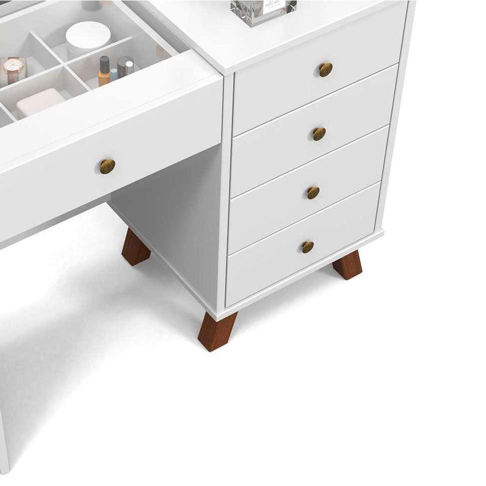 Penteadeira Camarim Luna Branco Sem Banqueta - Móveis Luapa Branco - 2