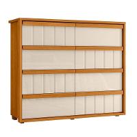 Cômoda Tarsila 100% Mdf Ripado 8 Gavetas - 7 Decor Cinamomo E Off White - 1