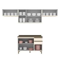 Cozinha Modulada Connect 4 Peças Balcão 120cm Off White Com Tampo Mdp - Móveis Henn Off White - 5