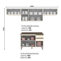 Cozinha Modulada Connect 4 Peças Balcão 120cm Off White Com Tampo Mdp - Móveis Henn Off White - 6