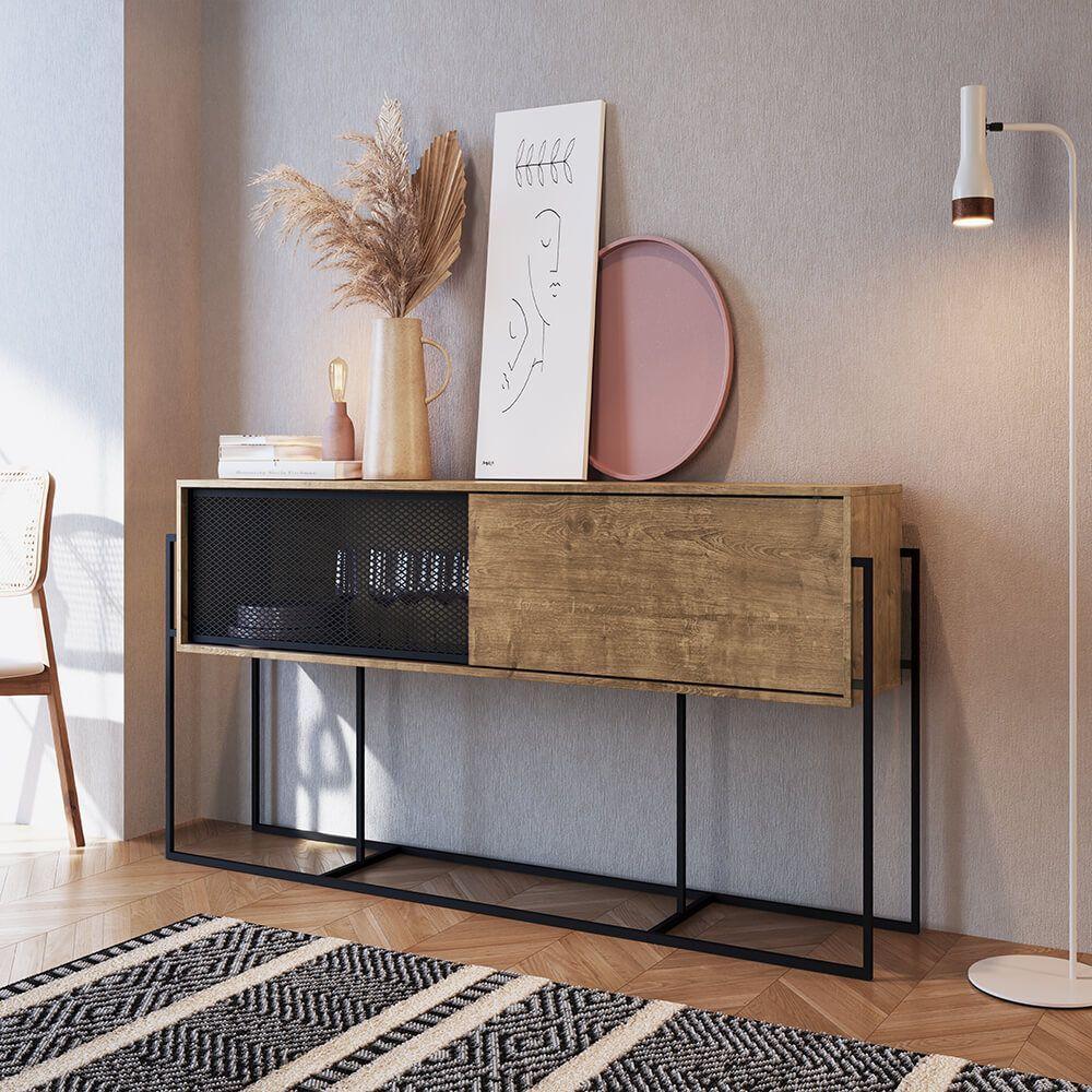 Balcão Buffet York 100cm Estrutura Preto Fosco - Vermont - 3