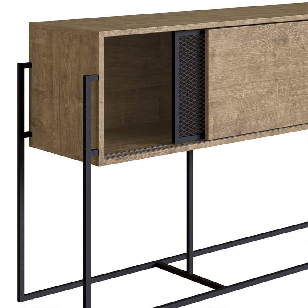 Balcão Buffet York 100cm Estrutura Preto Fosco - Vermont - 4