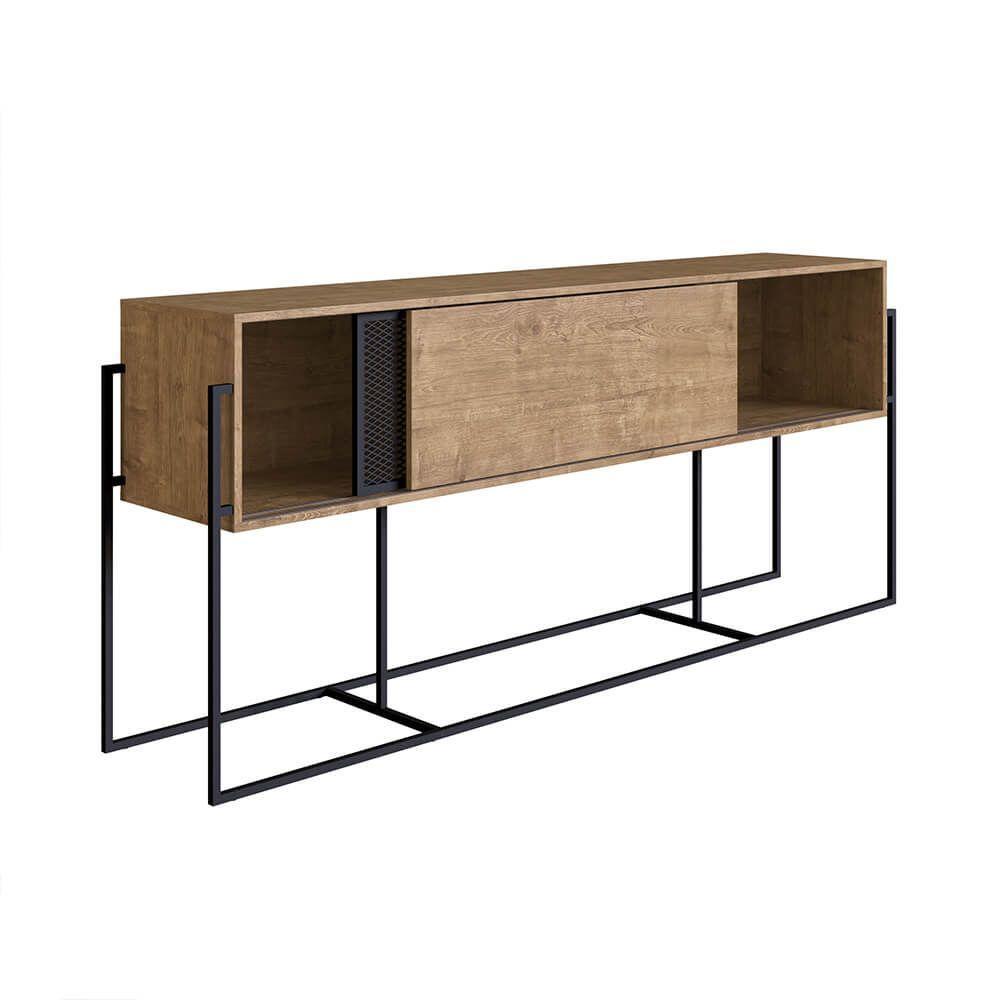 Balcão Buffet York 100cm Estrutura Preto Fosco - Vermont - 7
