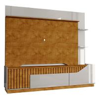 Rack Com Painel Para Tv Até 75 Polegadas Com 2 Portas E 1 Gaveta Multimóveis Cr45276 Naturalle/off White - 2
