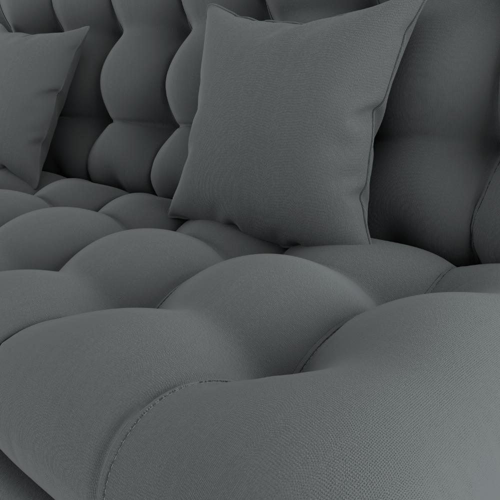 Sofa Cama 2 Lugares 185 Cm Duda Veludo Light B250 Milani Store Cinza - 7